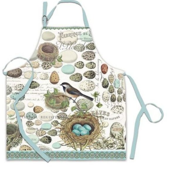 Michel Design Works Cotton Apron Birds Nest & Eggs - Picture 1 of 2